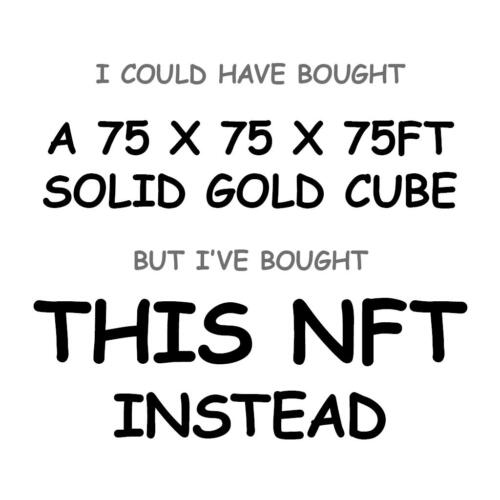 A 75 x 75 x 75ft Solid Gold Cube