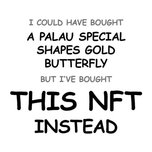 A Palau Special Shapes Gold Butterfly