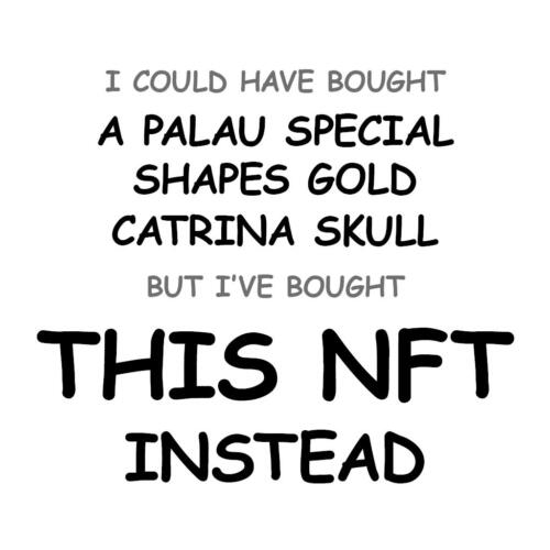 A Palau Special Shapes Gold Catrina Skull