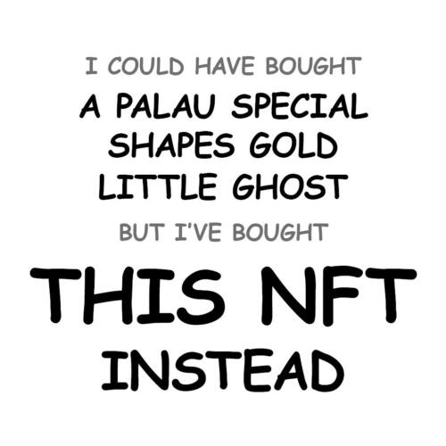 A Palau Special Shapes Gold Little Ghost