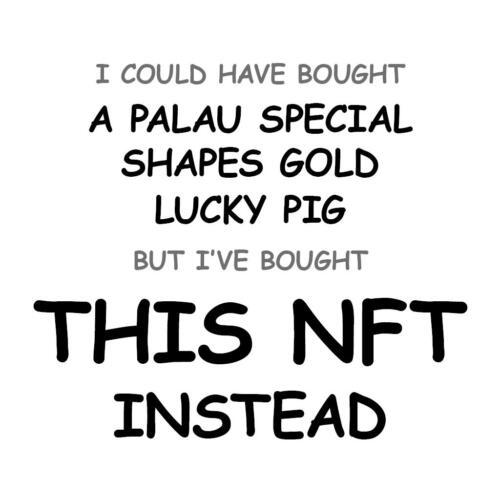 A Palau Special Shapes Gold Lucky Pig