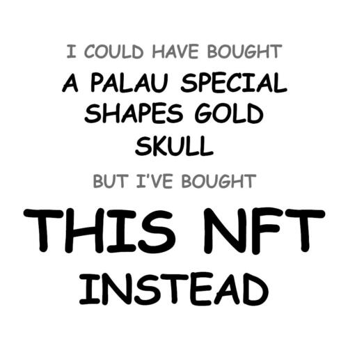 A Palau Special Shapes Gold Skull