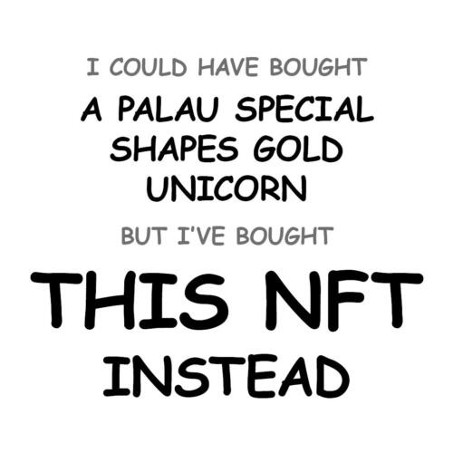 A Palau Special Shapes Gold Unicorn