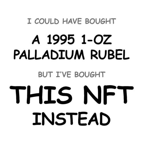 A 1995 1-oz Palladium Rubel