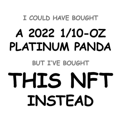 A 2022 1/10-oz Platinum Panda